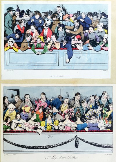 At the Theatre, the Gods and the Boxes in the Grand Circle by Fortune Delarue